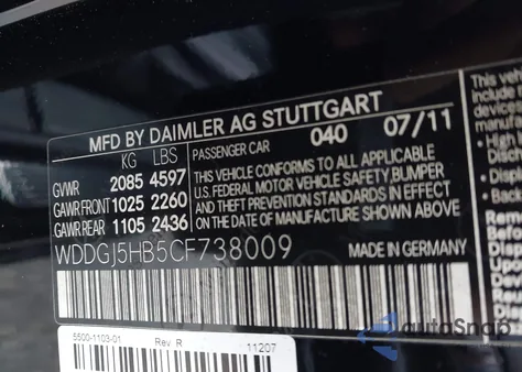 2012 Mercedes-Benz C 350 Sport from USA, damaged, VIN WDDGJ5HB5CF738009